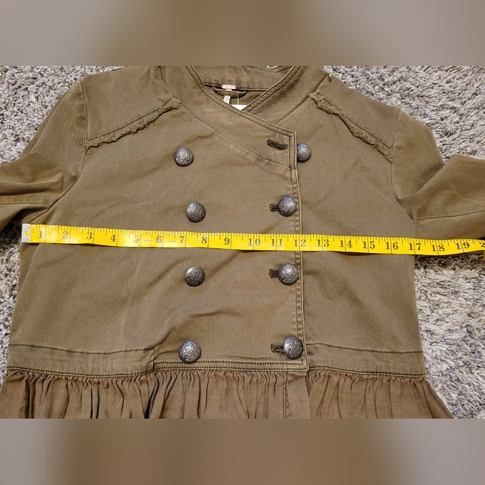 Free People Olive Green Utility Jacket with Peplum Hem - Picture 13 of 13
